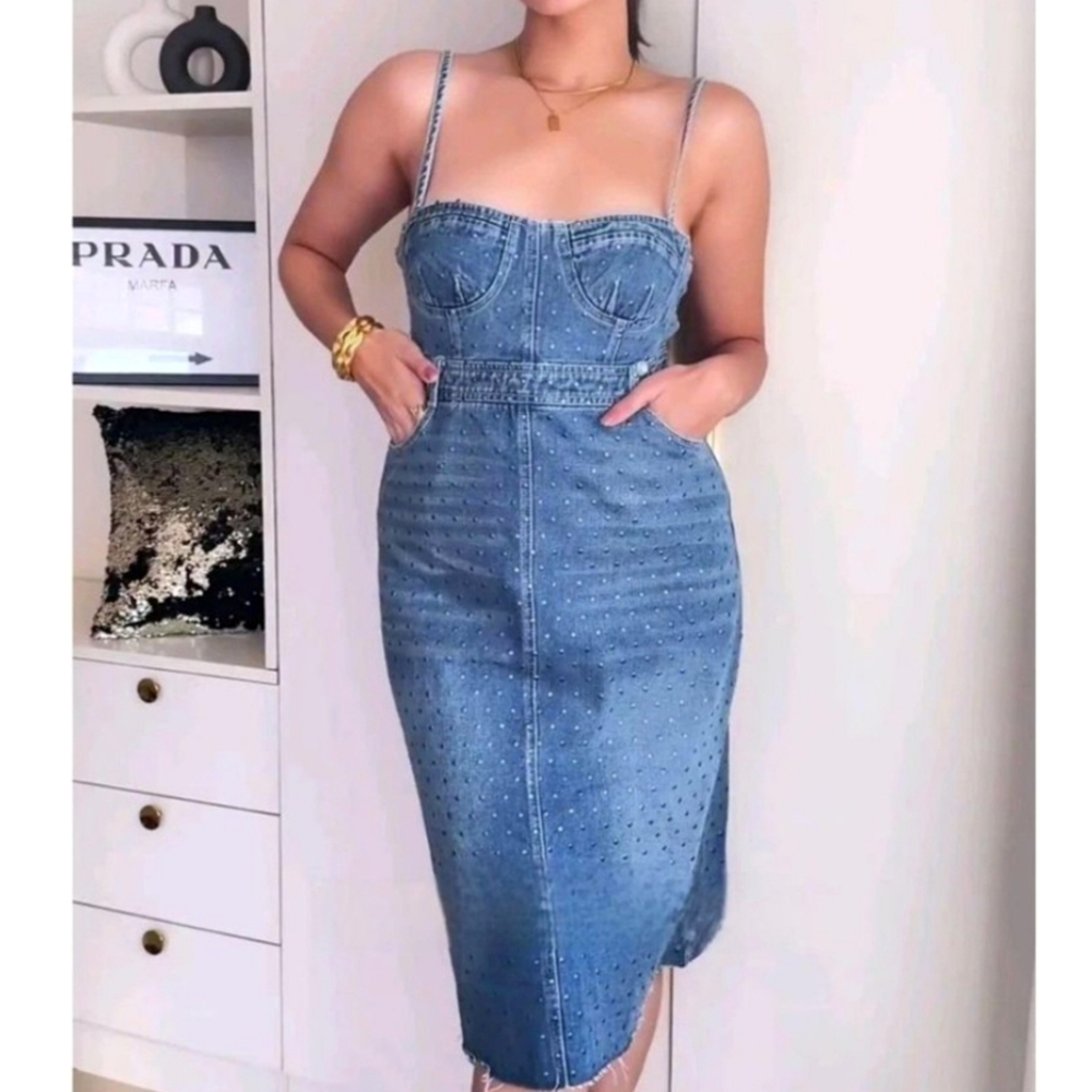 Zara Denim Bustier Dress